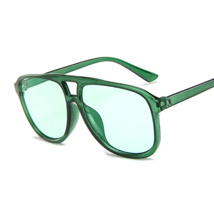 Vintage Fashion Brands - Lunettes de soleil pilote vertes surdimensionnées