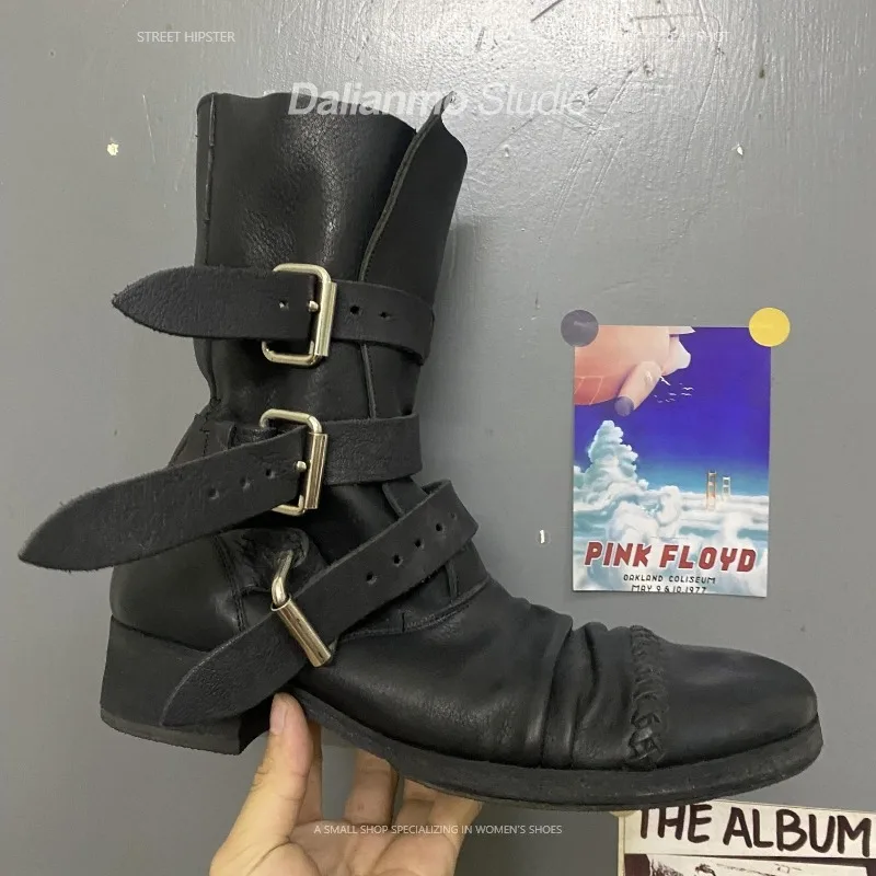 Bottes de moto en cuir véritab - Vintage Style Women Fashion avis et prix