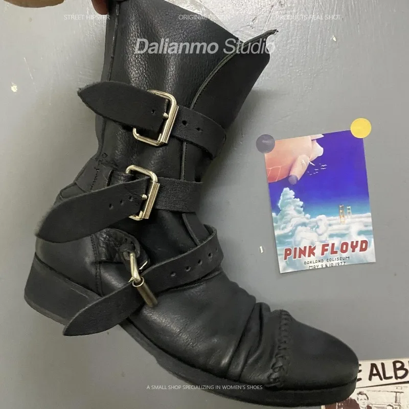Bottes de moto en cuir véritab - Vintage Style Women Fashion avis et prix