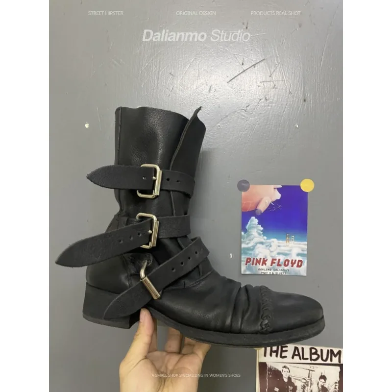 Bottes de moto en cuir véritab - Vintage Style Women Fashion avis et prix